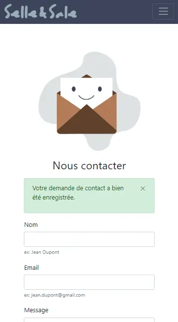 Message de confirmation: "Votre demande de contact a bien été enregistrée."